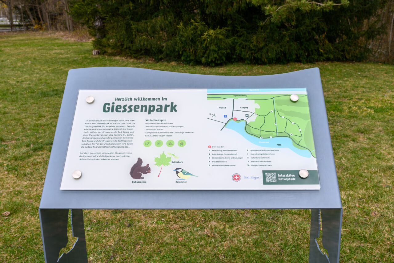 Hinweistafel im Giessenpark